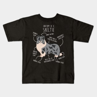 Bi Blue Sheltie Shetland Sheepdog Anatomy Kids T-Shirt